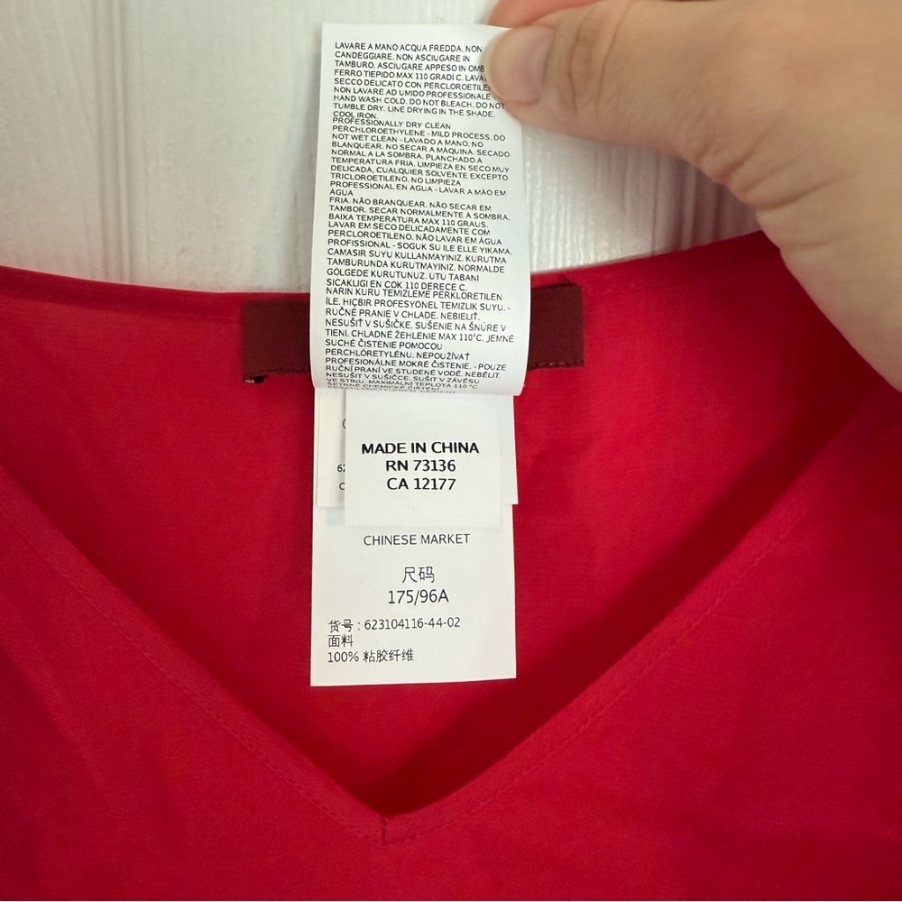 Max Mara Studio Red Spaghetti Strap Slip Dress 10 - Picture 3 of 6